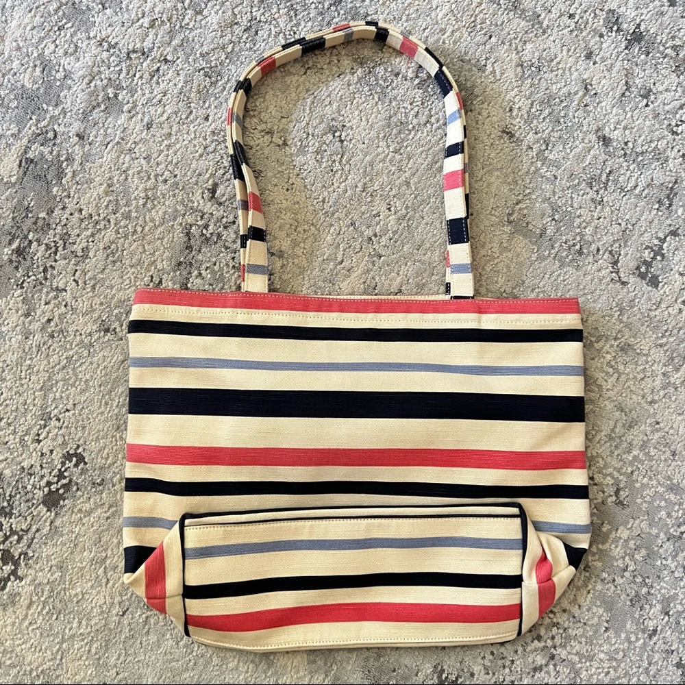 KATE SPADE Fairmont Stripe Canvas Tote Bag Bow - Picture 11 of 11